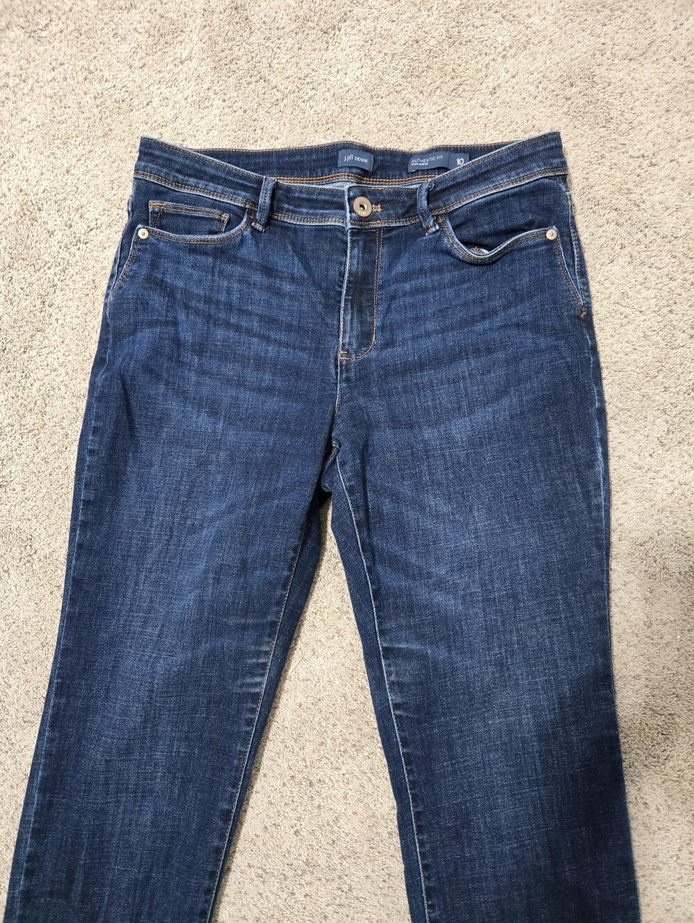 J.Jill Denim Authentic Fit Dark Wash Women’s Jeans Slim Ankle Size 10 - Picture 3 of 5
